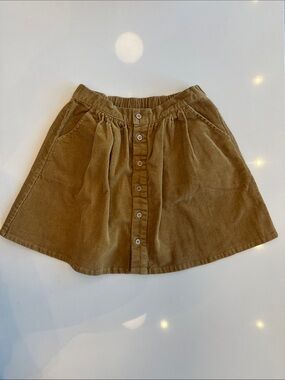 Rylee + Cru Corduroy Button-Down Skirt in Camel